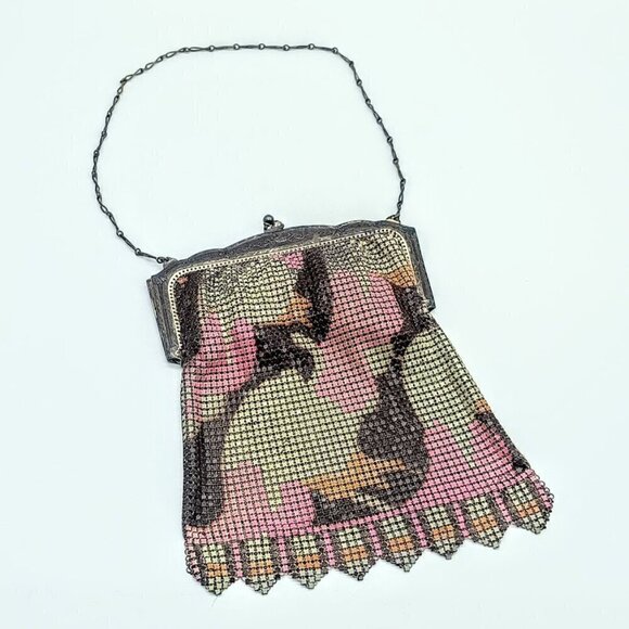 Whiting & Davis Handbags - Antique 1920s Whiting & Davis Art Deco Metal Mesh Flapper Purse